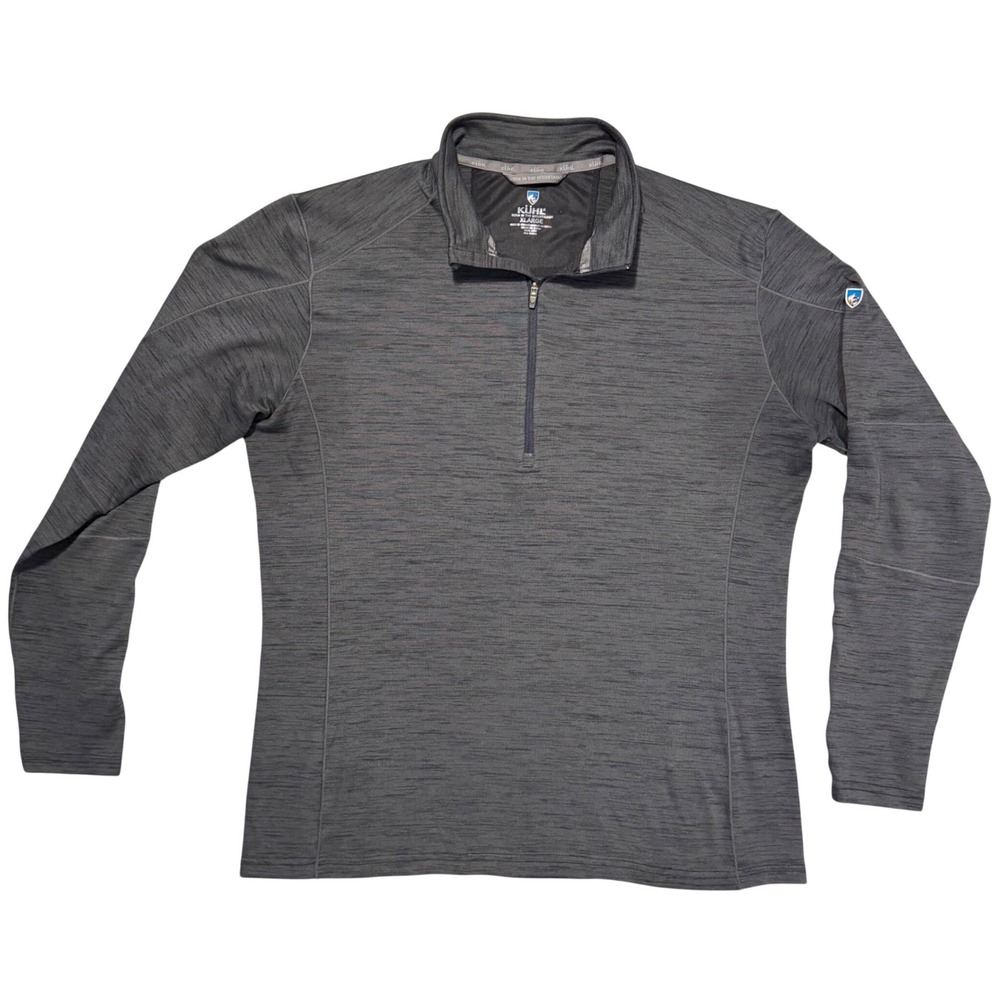 Kuhl Revel 1/4 Zip Pullover Men XL Gray Space Dye Performance Thumbholes